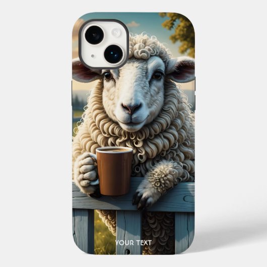 Fantasy Schattige Schaap Koffie Avond Case-Mate iPhone Case (Achterkant)
