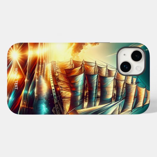Fantasy Schattige schip kleuren Zee Case-Mate iPhone Case (Achterkant (horizontaal))
