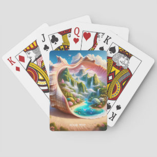 Fantasy Schattige Seashell Verborgen Landschap Pokerkaarten