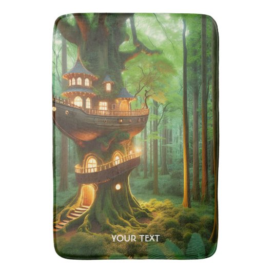 Fantasy Schattige Ship Tree Forest Badmat (Voorkant Verticaal)