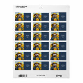 Fantasy Schattige Sloth Van Gogh Etiket (Full Sheet)