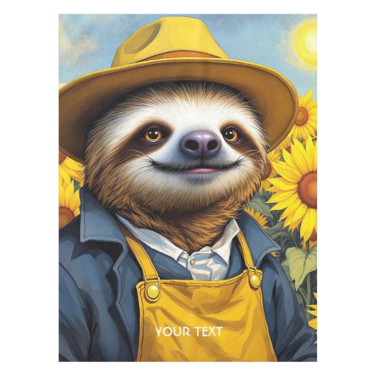 Fantasy Schattige Sloth Van Gogh Tafelkleed (Voorkant)