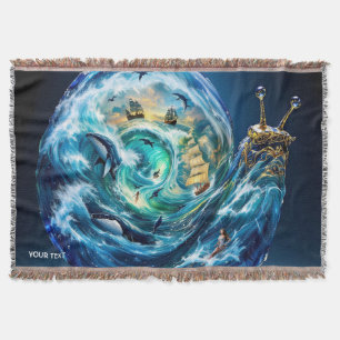 Fantasy Schattige Snail Ocean Storm Deken