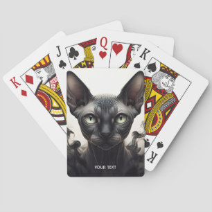 Fantasy Schattige Sphynx Black Cat Pokerkaarten