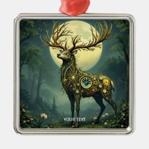 Fantasy Schattige Steampunk Deer Forest Metalen Ornament