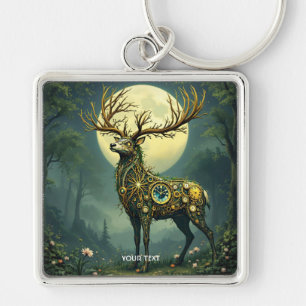 Fantasy Schattige Steampunk Deer Forest Sleutelhanger