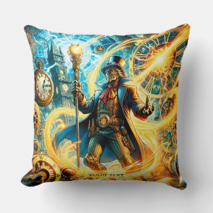 Fantasy Schattige Steampunk Tijd Wizard Kussen