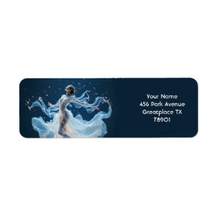 Fantasy Schattige Sterren Dansende Dame Etiket
