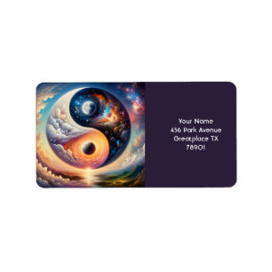 Fantasy Schattige Surreal Yin Yang Etiket