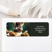 Fantasy Schattige Tiger Baby Kitten Etiket (Insitu)