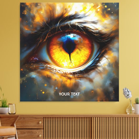Fantasy Schattige Tijger Oranje Oog Canvas Afdruk (Insitu (Woonkamer))