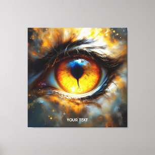Fantasy Schattige Tijger Oranje Oog Canvas Afdruk