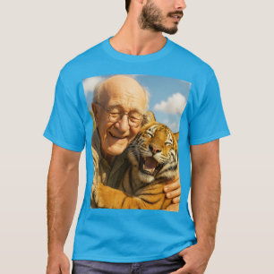 Fantasy Schattige Tijger Oude Man T-shirt