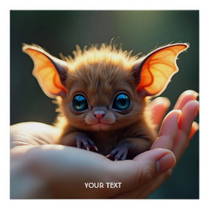 Fantasy Schattige Tiny Bat Hand Perfect Poster
