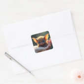 Fantasy Schattige Tiny Bat Hand Vierkante Sticker (Envelop)