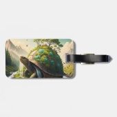 Fantasy Schattige Turtle Waterfall Forest Bagagelabel (Achterkant horizontaal)