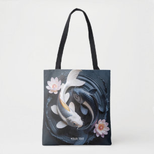 Fantasy Schattige Twee Koi Vissen Draagtas