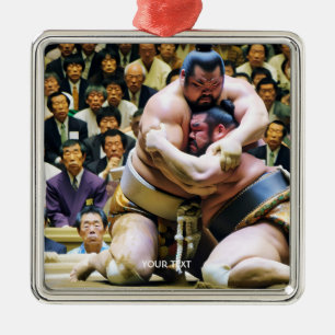 Fantasy Schattige Twee Sumo Wrestlers Metalen Ornament