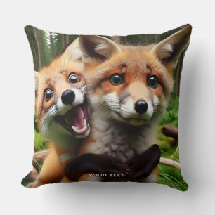 Fantasy Schattige Two Foxes Forest Kussen