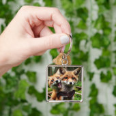 Fantasy Schattige Two Foxes Forest Sleutelhanger (Hand)