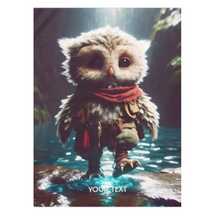 Fantasy Schattige Uil Adventurer Water Tafelkleed