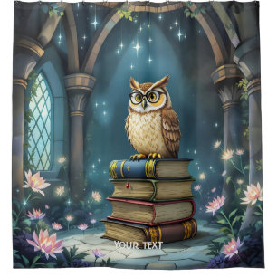 Fantasy Schattige Uil Brillen Boeken Douchegordijn