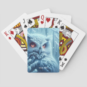 Fantasy Schattige Uil Sneeuwwinter Pokerkaarten