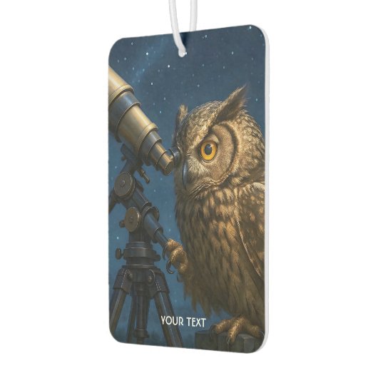 Fantasy Schattige Uil Telescope Night Luchtverfrisser (Links)