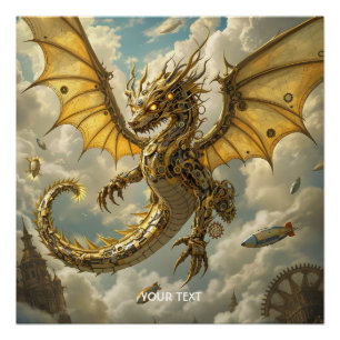 Fantasy Schattige uurwerk Dragon Skies Perfect Poster