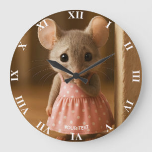 Fantasy Schattige Verdrietige Kleine Muis Grote Klok