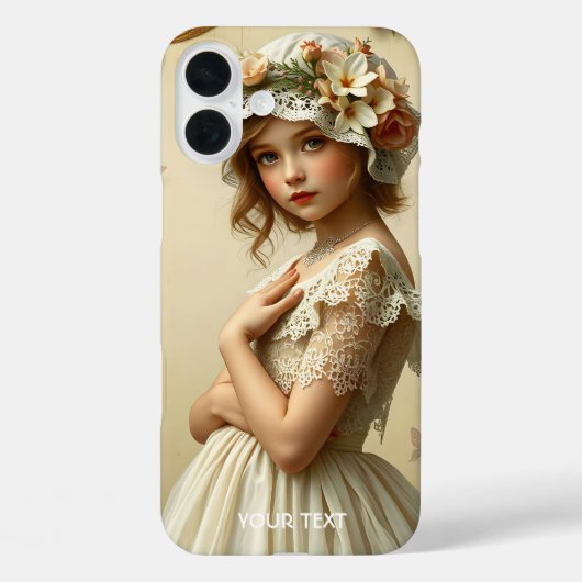 Fantasy Schattige Victoriaans Meisje Bloemen Case-Mate iPhone Case (Achterkant)