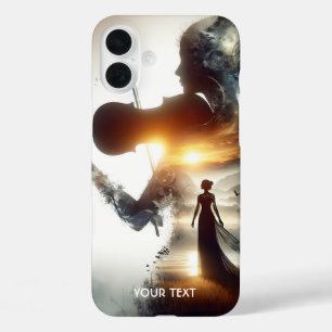 Fantasy Schattige Vioolmeisje Zon iPhone 16 Plus Hoesje