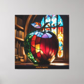 Fantasy Schattige Vivid Apple Glas in lood Canvas Afdruk (Voorkant)