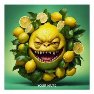 Fantasy Schattige Vivid Lemon Funny Creature Perfect Poster