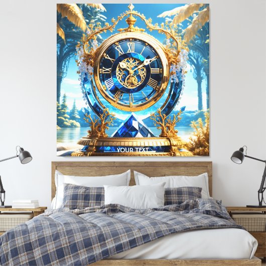 Fantasy Schattige Vivid Sapphire Clock Zee Canvas Afdruk (Insitu (Slaapkamer))