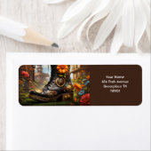 Fantasy Schattige Vivid Steampunk Boot House Etiket (Insitu)