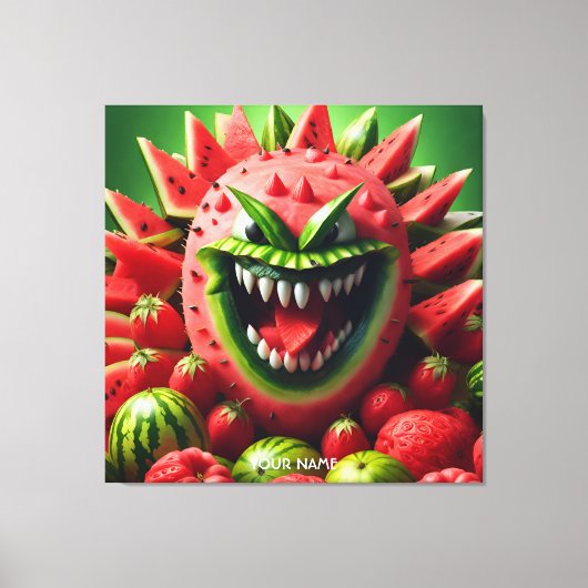 Fantasy Schattige Vivid Watermelon Funny Creature Canvas Afdruk (Voorkant)