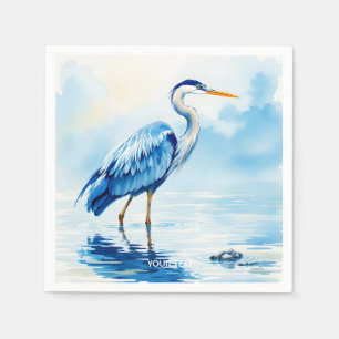 Fantasy Schattige Vogel Blauwe Waterverf Servet
