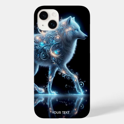 Fantasy Schattige Wolf Blue Reflection Case-Mate iPhone Case (Achterkant)