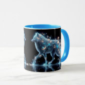 Fantasy Schattige Wolf Blue Reflection Mok (Voorkant rechts)