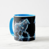 Fantasy Schattige Wolf Blue Reflection Mok (Voorkant links)