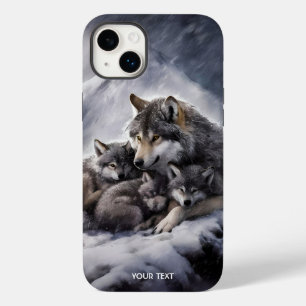 Fantasy Schattige Wolf Family Winter Case-Mate iPhone 14 Plus Hoesje