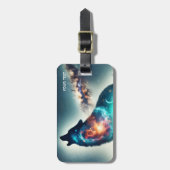 Fantasy Schattige Wolf Forest Space Bagagelabel (Voorkant verticaal)