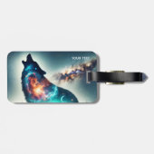 Fantasy Schattige Wolf Forest Space Bagagelabel (Achterkant horizontaal)
