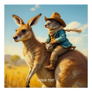 Fantasy Schattige Wombat Kangaroo Koala Perfect Poster