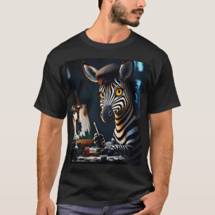 Fantasy Schattige Zebra Gezicht Schilderen T-shirt