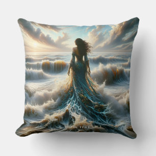 Fantasy Schattige Zee Wave Girl Kussen