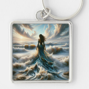 Fantasy Schattige Zee Wave Girl Sleutelhanger