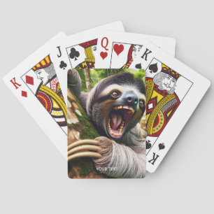 Fantasy Schattige Zeer Boze Luiaard Pokerkaarten