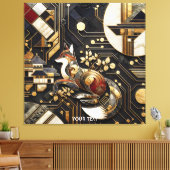 Fantasy Schattigee Abstracte Fox Art Canvas Afdruk (Insitu (Woonkamer))